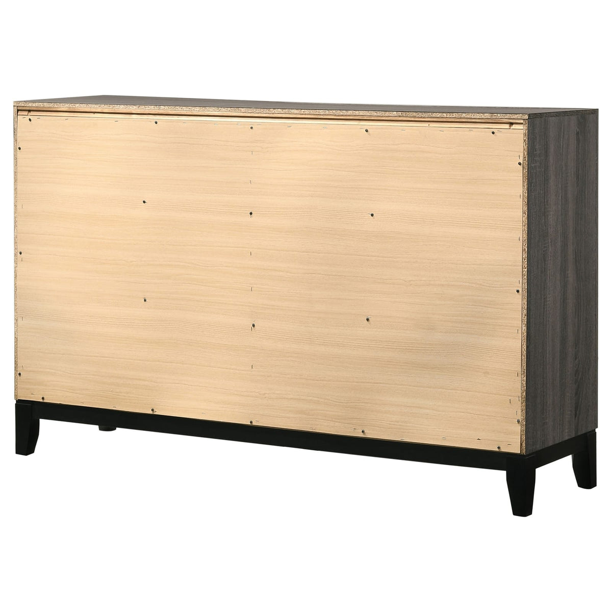 Cabrillo Grey Oak 6-Drawer Dresser - Grey Engineered Wood for Bedroom