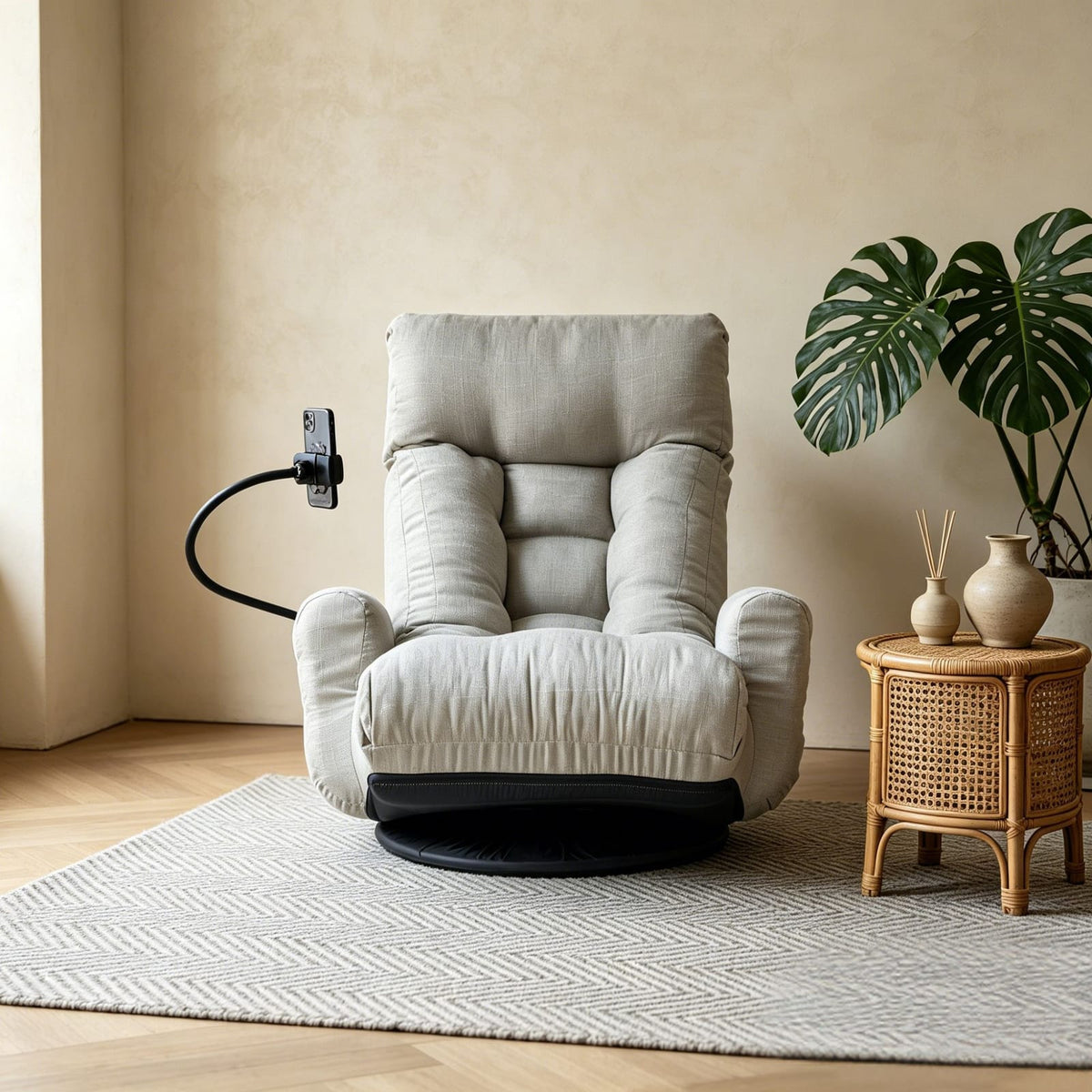 Gray Metal Frame Adjustable Lounge Sofa Chair