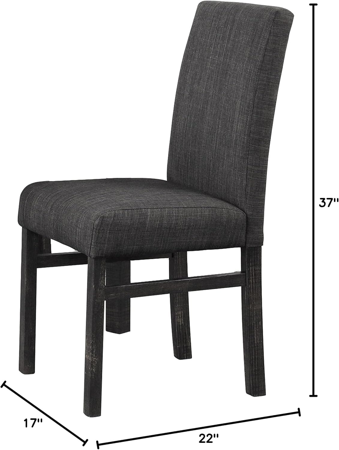 Charcoal Dining Chairs Set of 2 - Transitional Style
