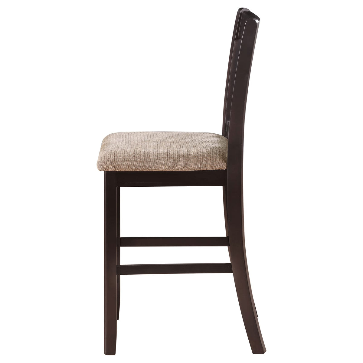 Brown Faux Leather Dining Chairs with Espresso Wood Tone