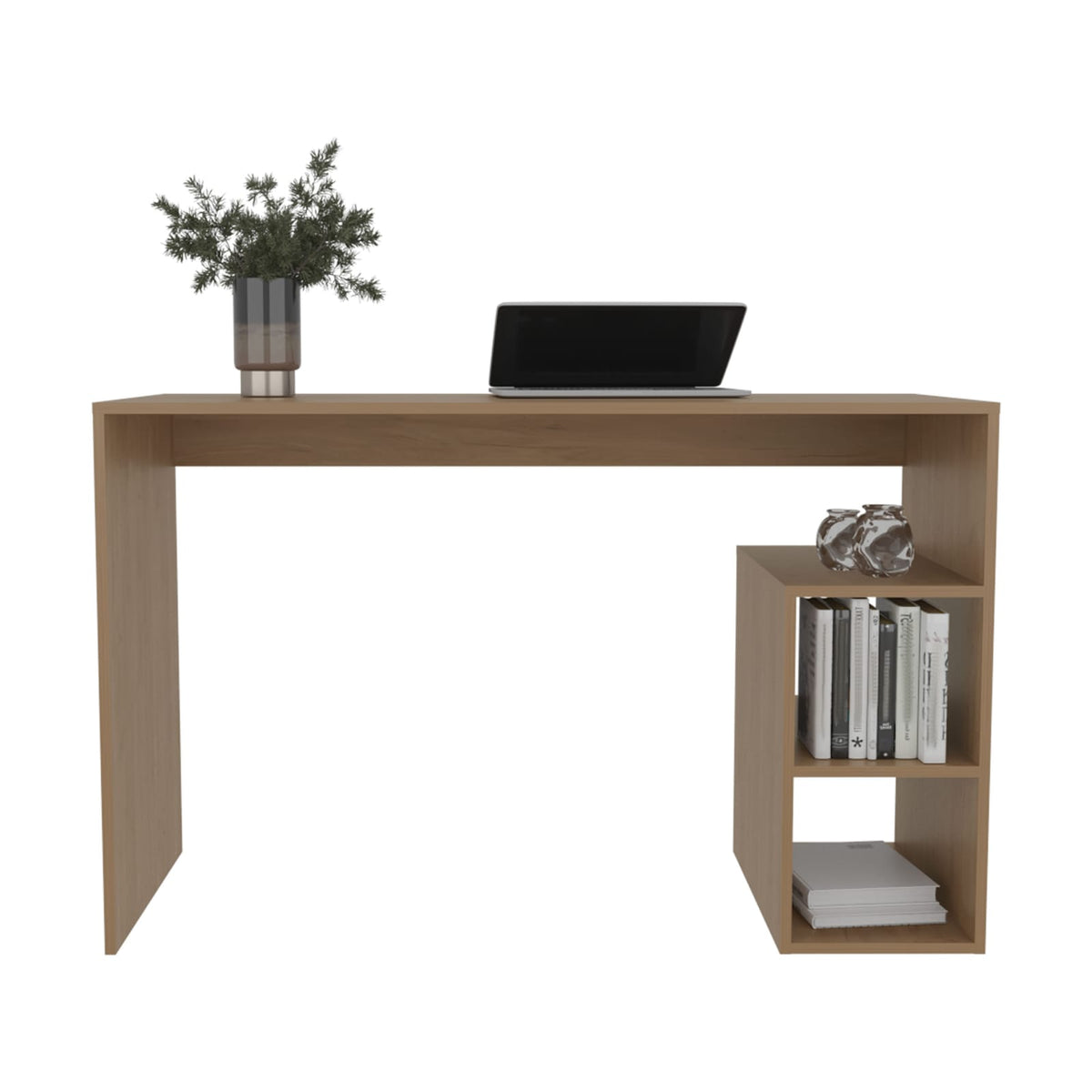 47" Wide Four Shelves Writing Desk - Natural Oak Home Office Desk