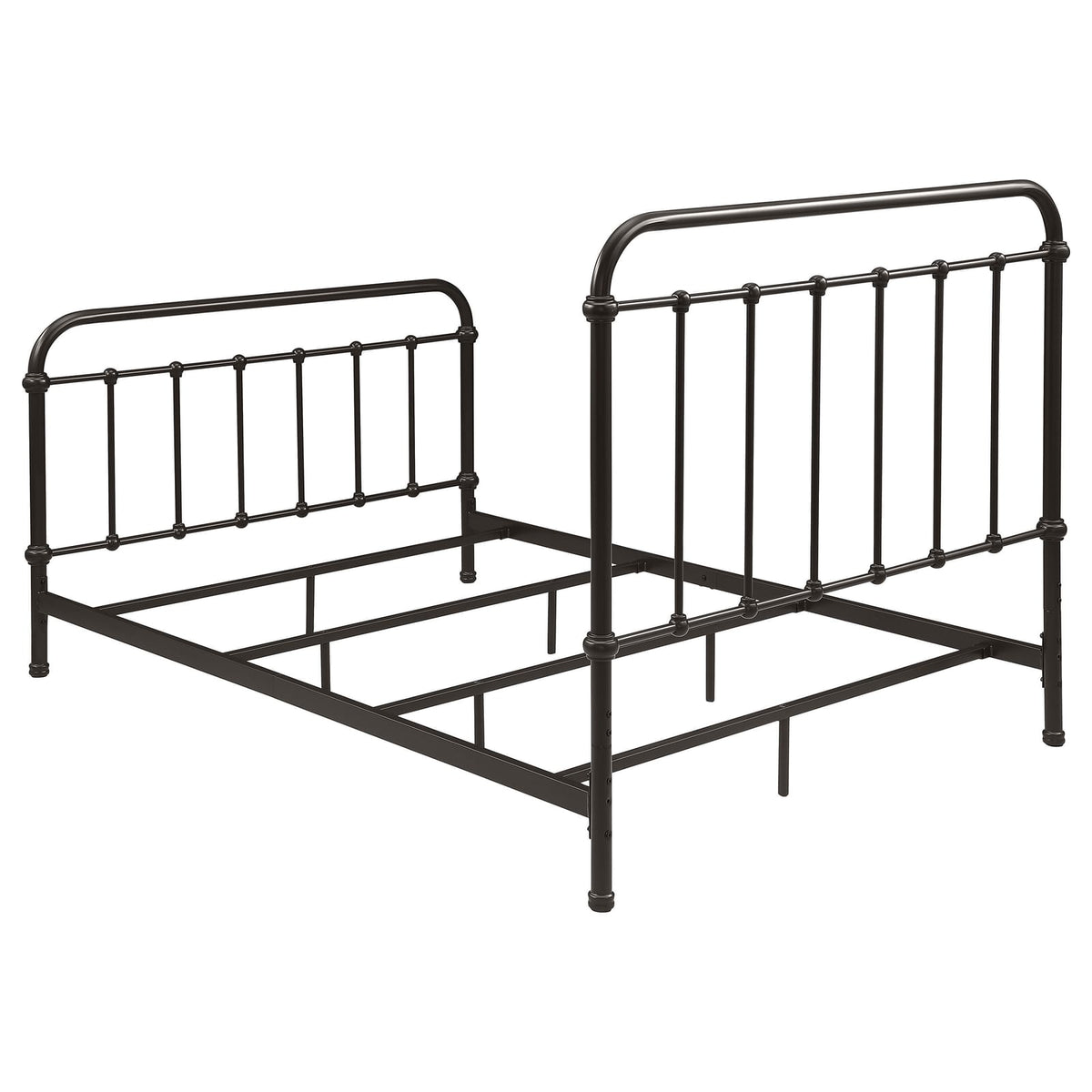 Dark Brown Metal Full Bed Frame - Farmhouse Style