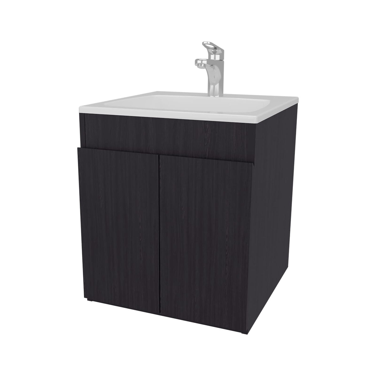 Wenge Bathroom Vanity with Two Doors - Modern Storage