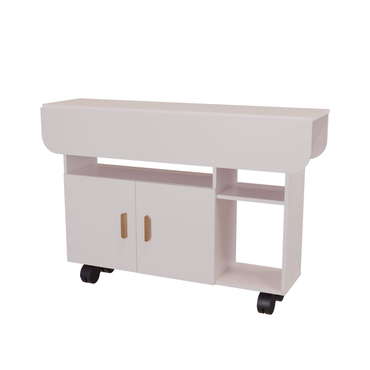 Dining Room Modern Folding Dining Table with Wheels for Kitchen Storage and Living