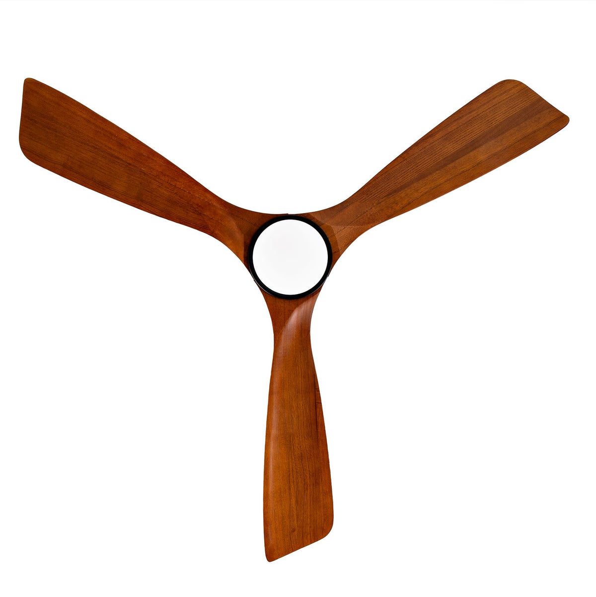 52 Inch Solid Wood Ceiling Fan with Lights Black