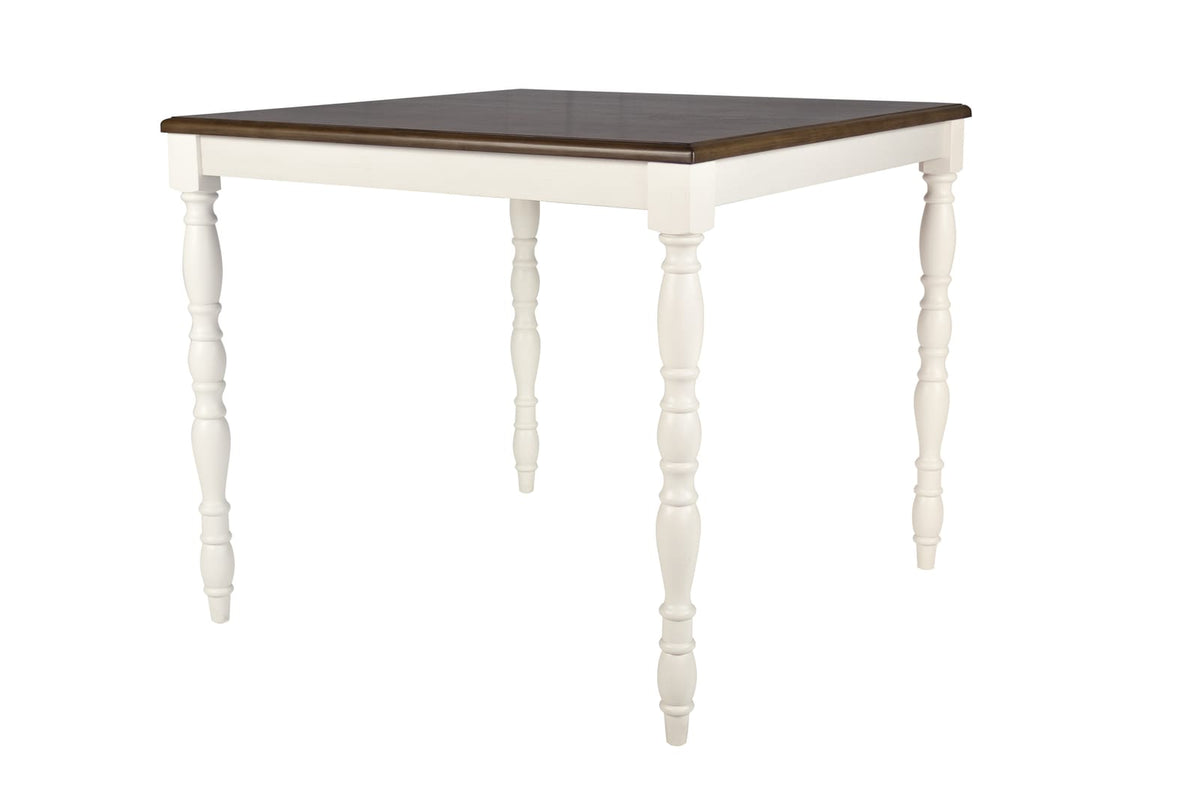 White Square Dining Table Set with 4 Chairs for Dining Room