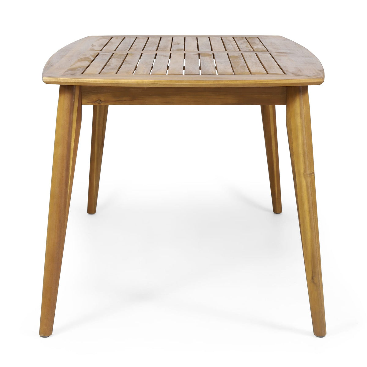 Outdoor Acacia Wood Dining Table - Teak Finish, 71" Diameter