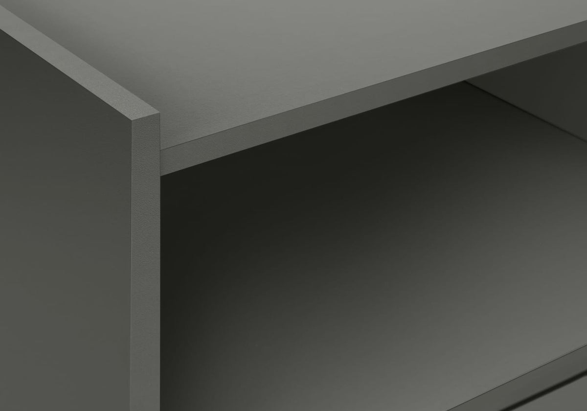 Grey Laminate Accent Table with Storage Drawer - 24" High