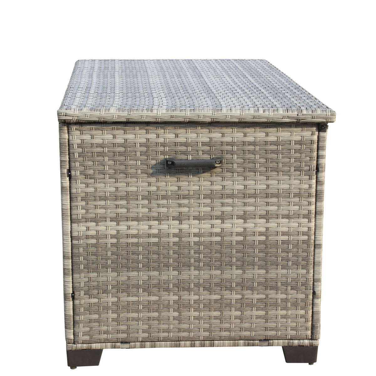 Grey PE Rattan Patio Storage Box - 148 Gallon