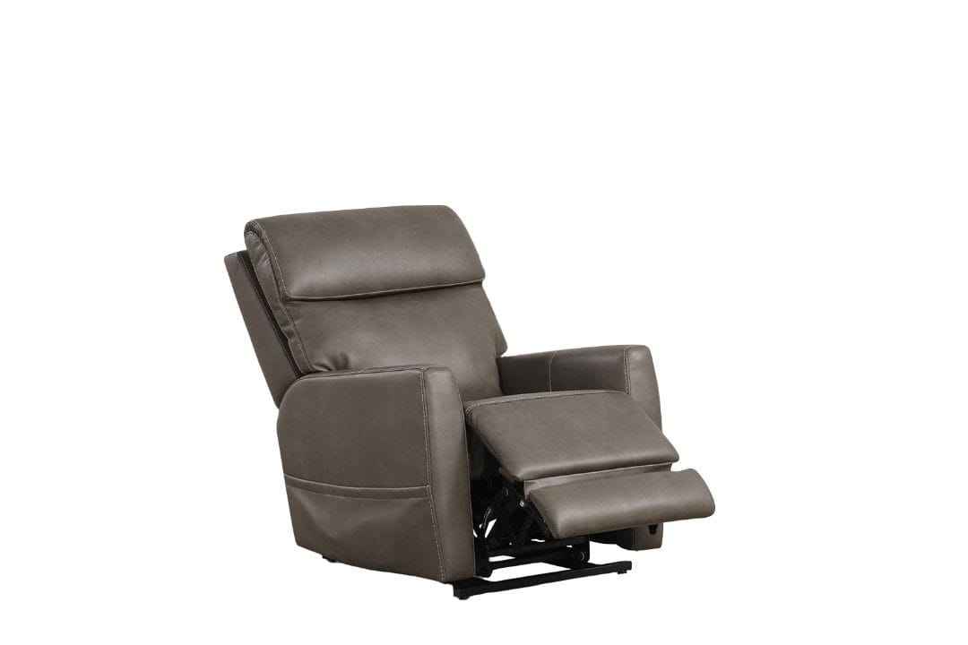 Contemporary Gray Foam Leather Lift Chair Extendable Footrest USB Controller