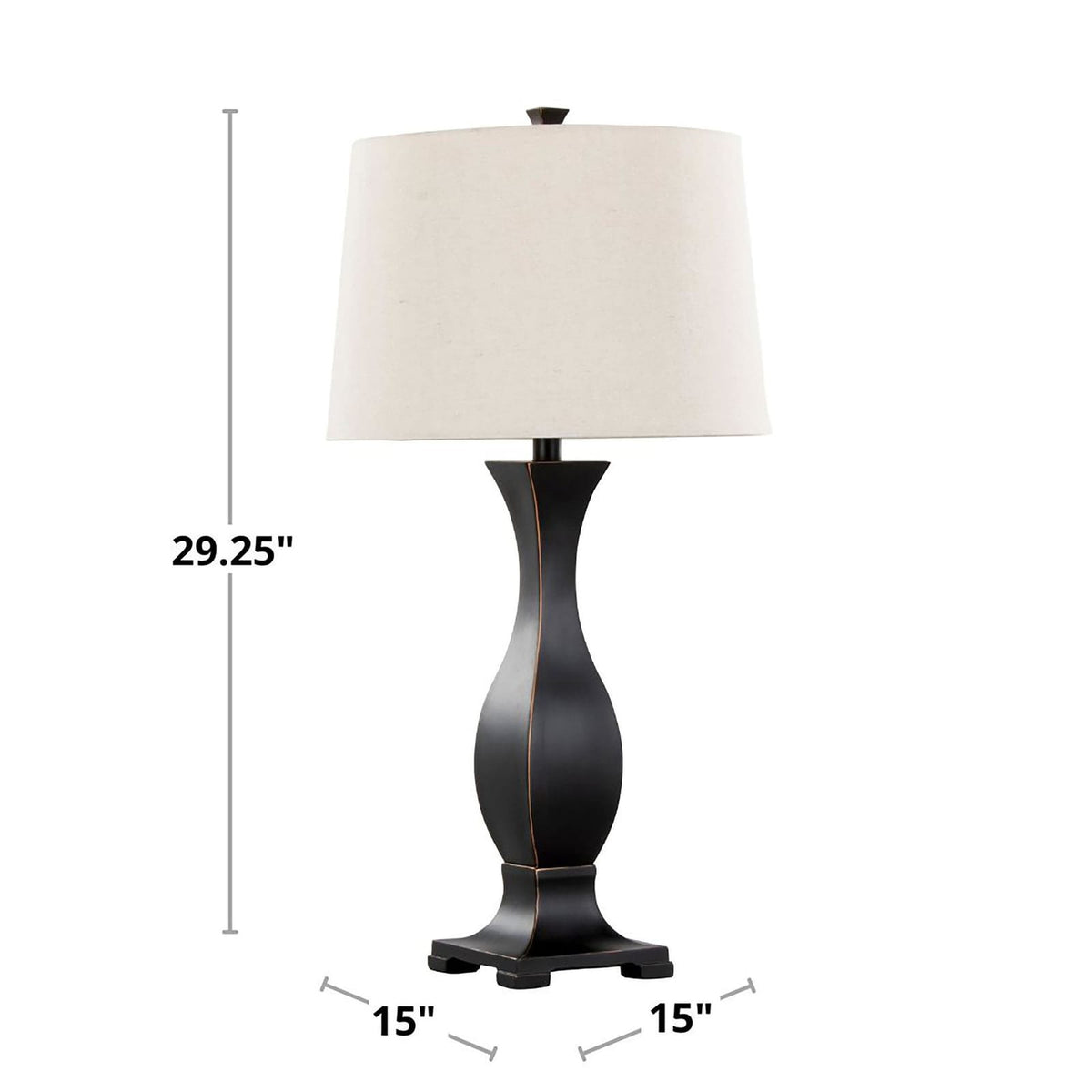 Bronze Linen Table Lamps Set - 29 Inch Modern Style