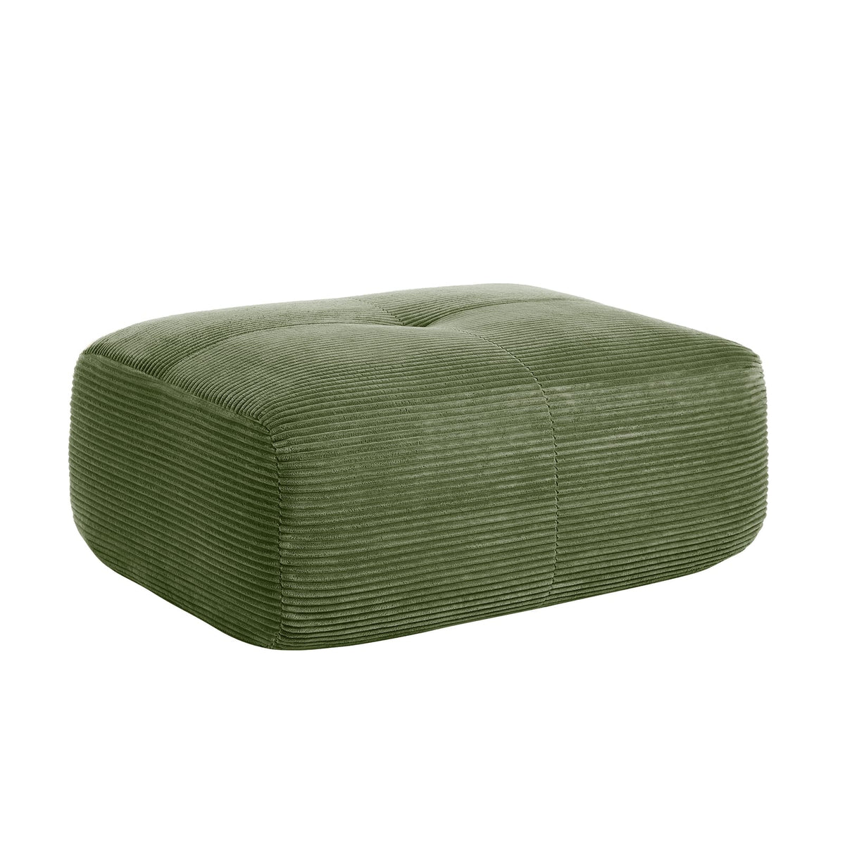 Olive Green Corduroy Ottoman - 36" Storage Footstool