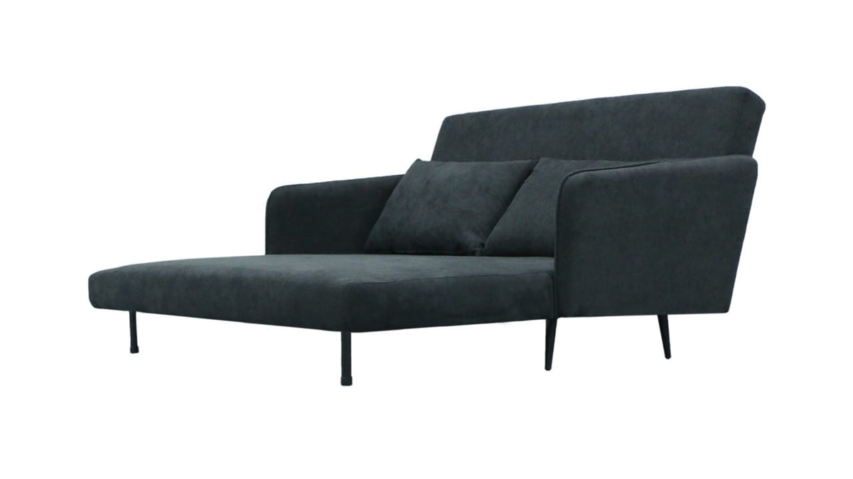 61 Inch Black Fabric Convertible Loveseat Sleeper