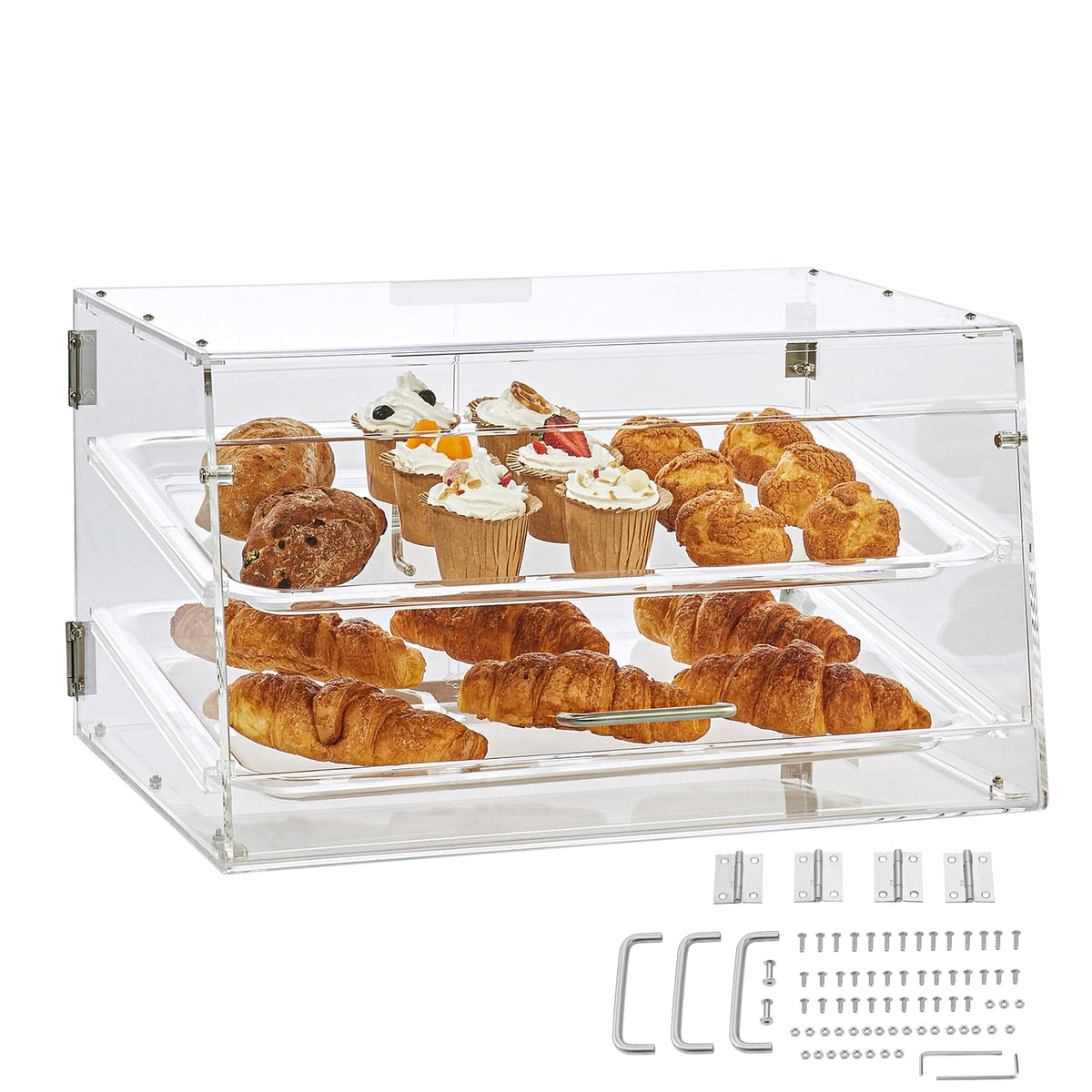 Clear Acrylic 2-Tier Display Case - Bakery Shelf