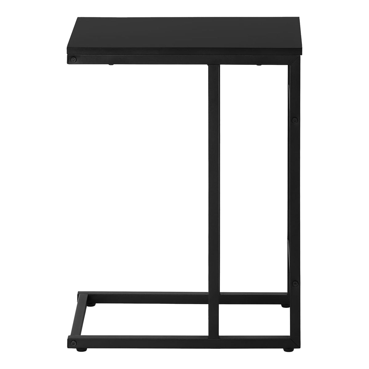 Accent Table, C-Shaped End Table - Black Laminate & Metal