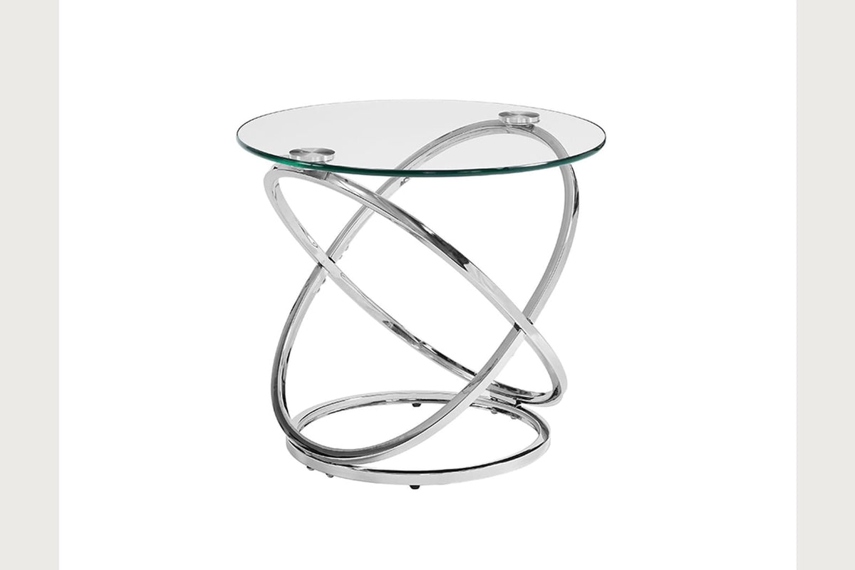 Stainless Steel Cocktail Table Set - 2 End Tables