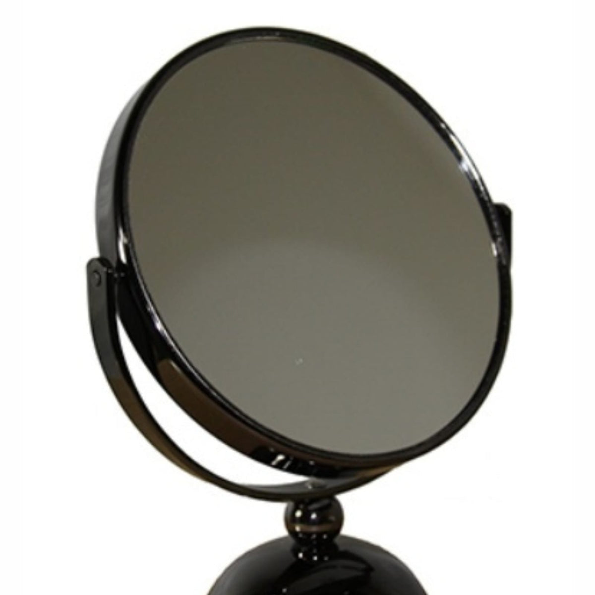 Gunmetal Makeup Mirror with 5x Magnification - 6.5" Diameter