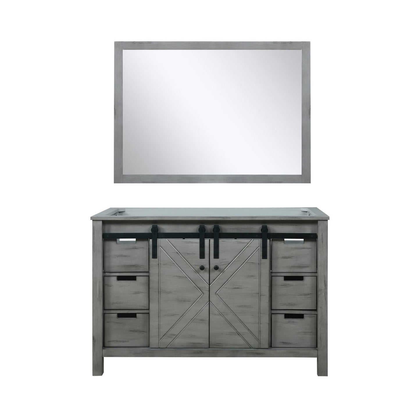 Grey Ash Bath Vanity with Mirror - 48" W Storage Cabinet for Bathroom
