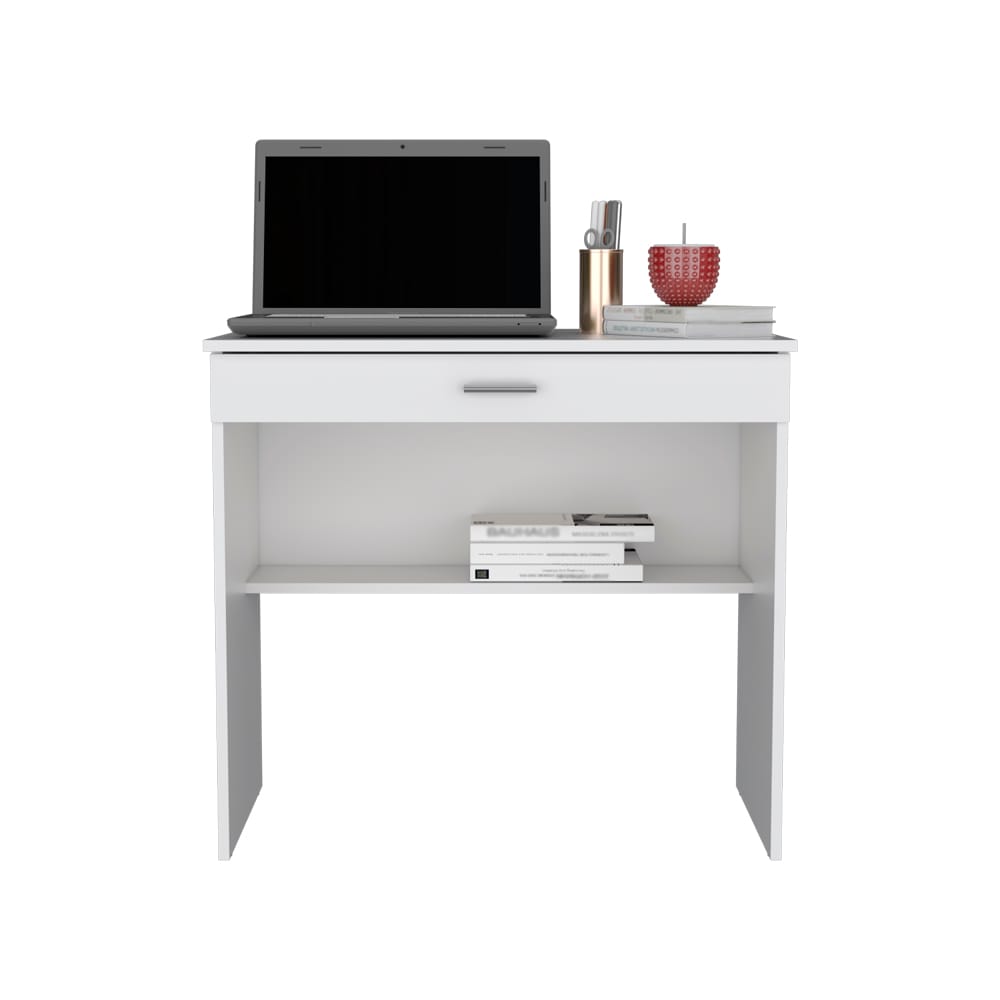 White Engineered Wood Desk - 19.6 x 31.5 Inches for Home Office