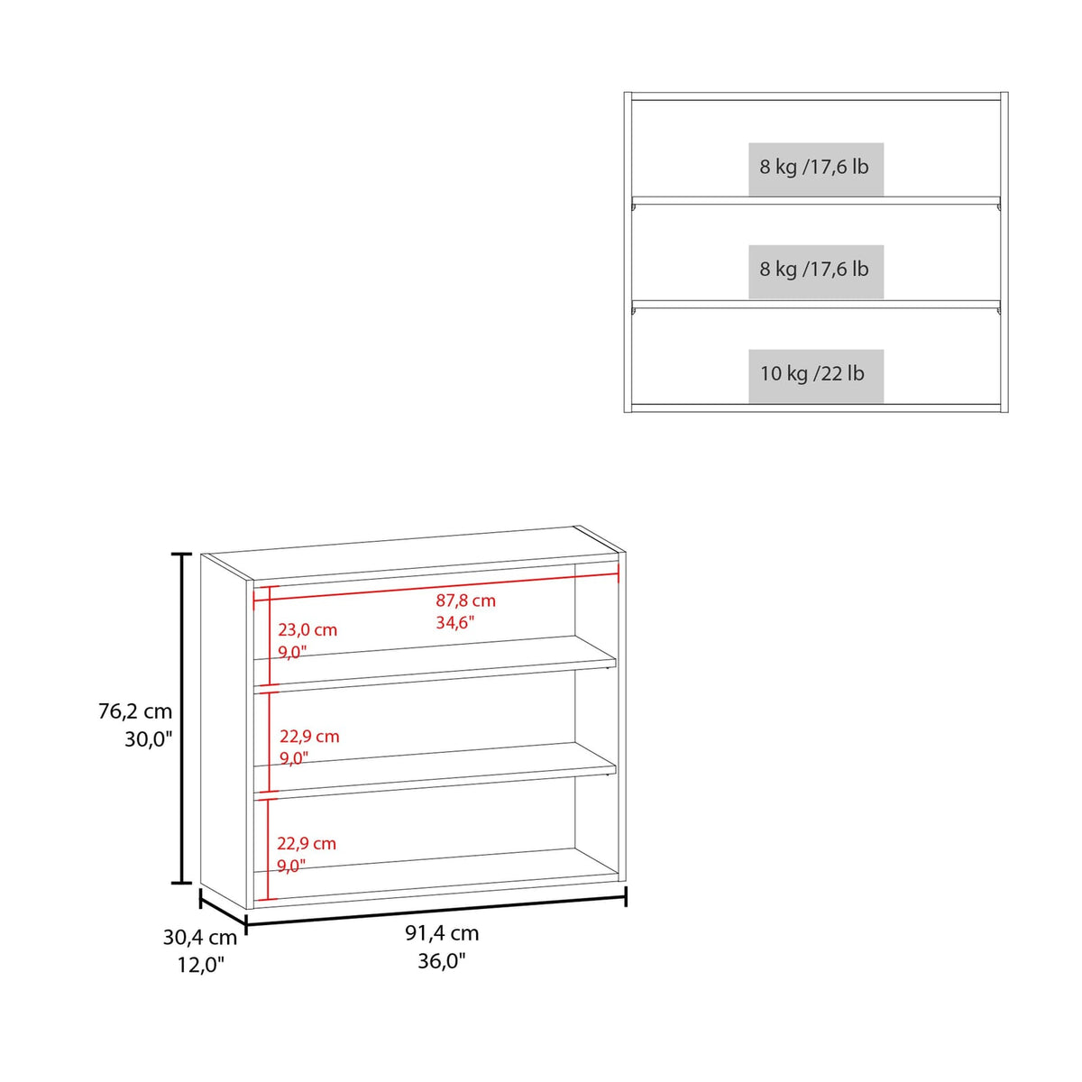 Wenge Wall Cabinet - Open Storage & Shelves