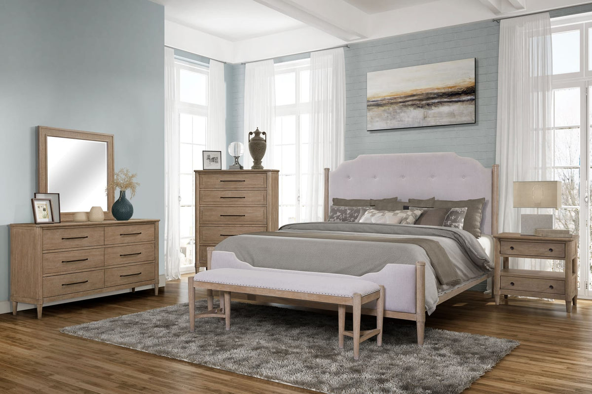 Sand Solid Wood Bench - Bedroom Accent Piece