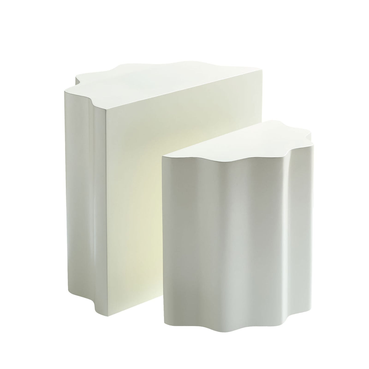 Beige Fiberglass Coffee Tables - 2 Piece Set for Living Room