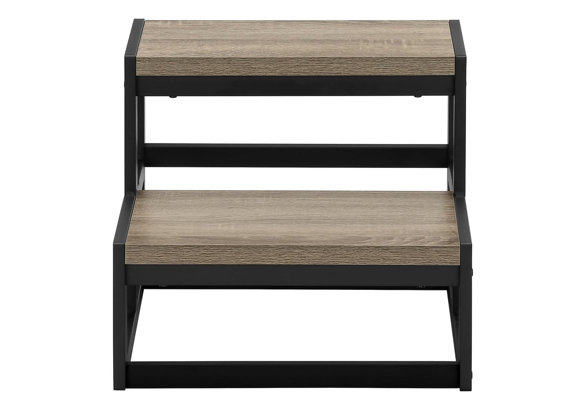 Taupe MDF Step Stool for Bedroom Closet Storage and High Cabinet Access