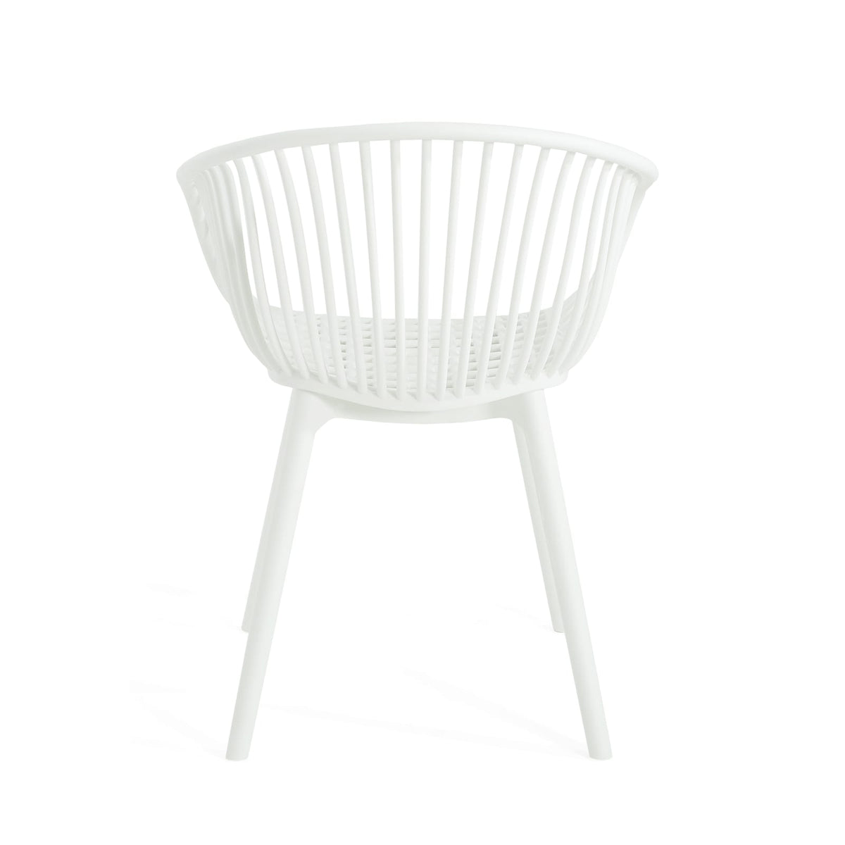 Mykonos Chairs - Set of 2 White Plastic Patio Seating
