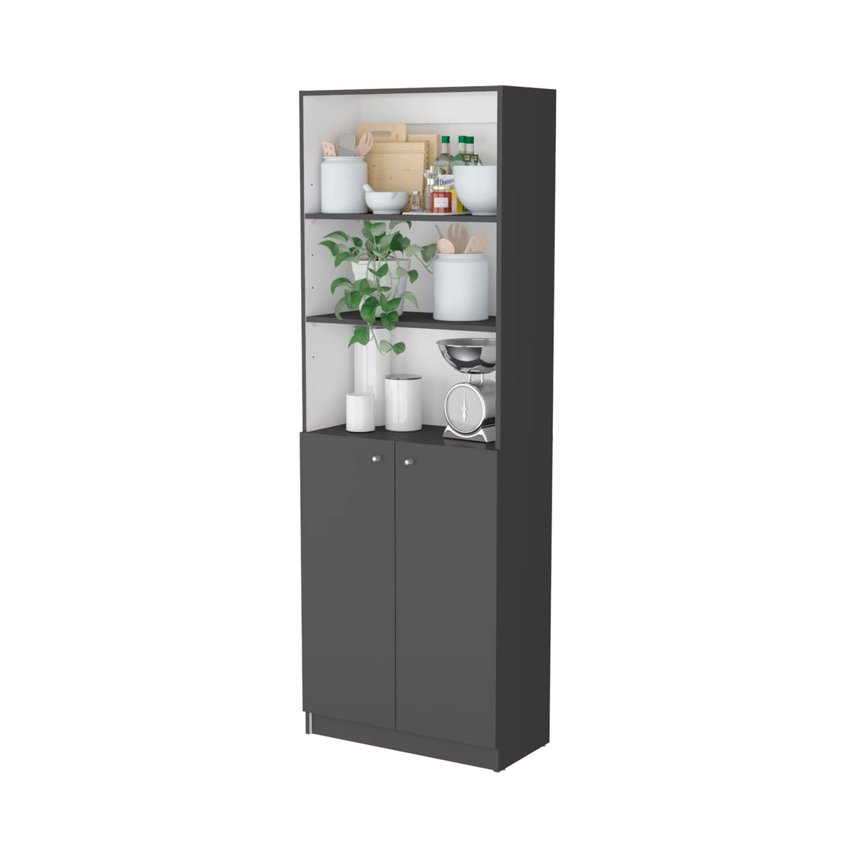 Sutton 2-Door Bookcase - Storage & Multi-Level Shelves