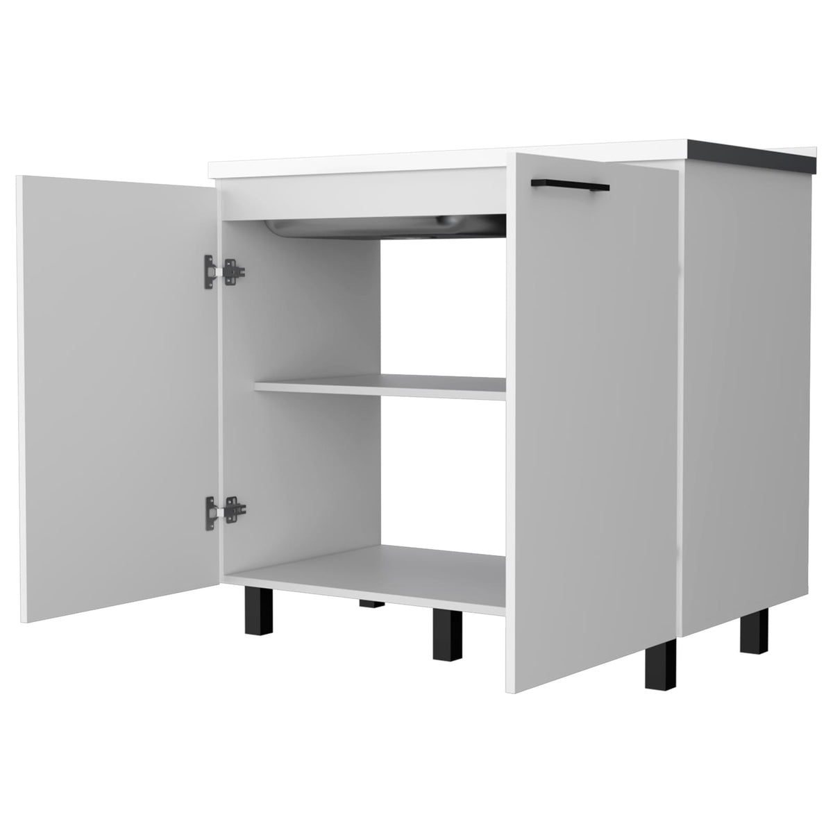 White Kitchen Server Cabinet with Sink - 20.67" W