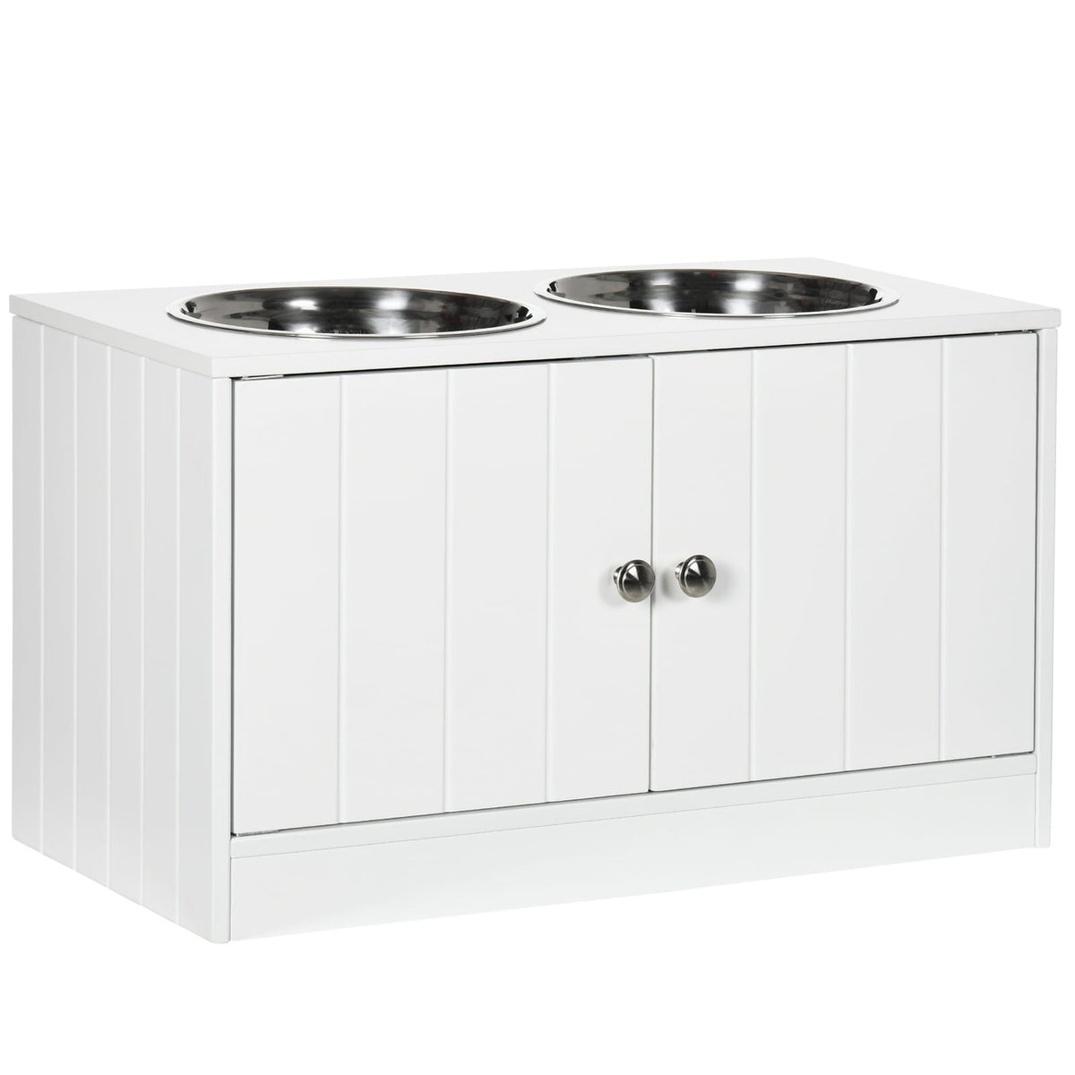 Large White Steel Dog Bed with Storage Cabinet