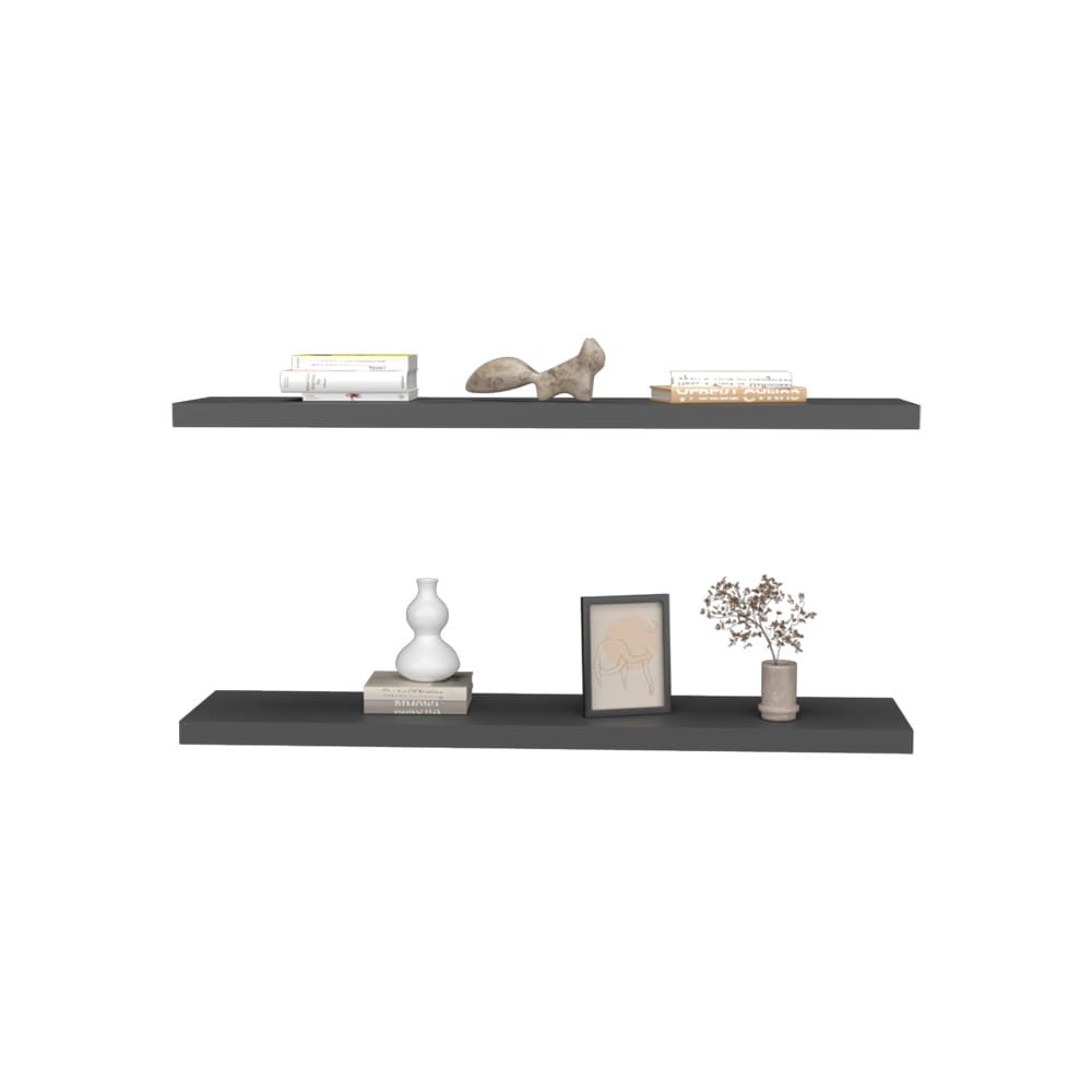 Floating Shelf Lyle - Matte Gray Display Shelves, Living Room Storage