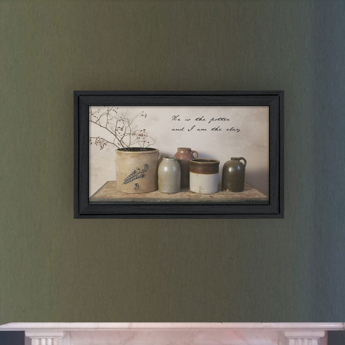 Modern Framed Wall Art - "He is the Potter" Paper Print, Living Room Decor