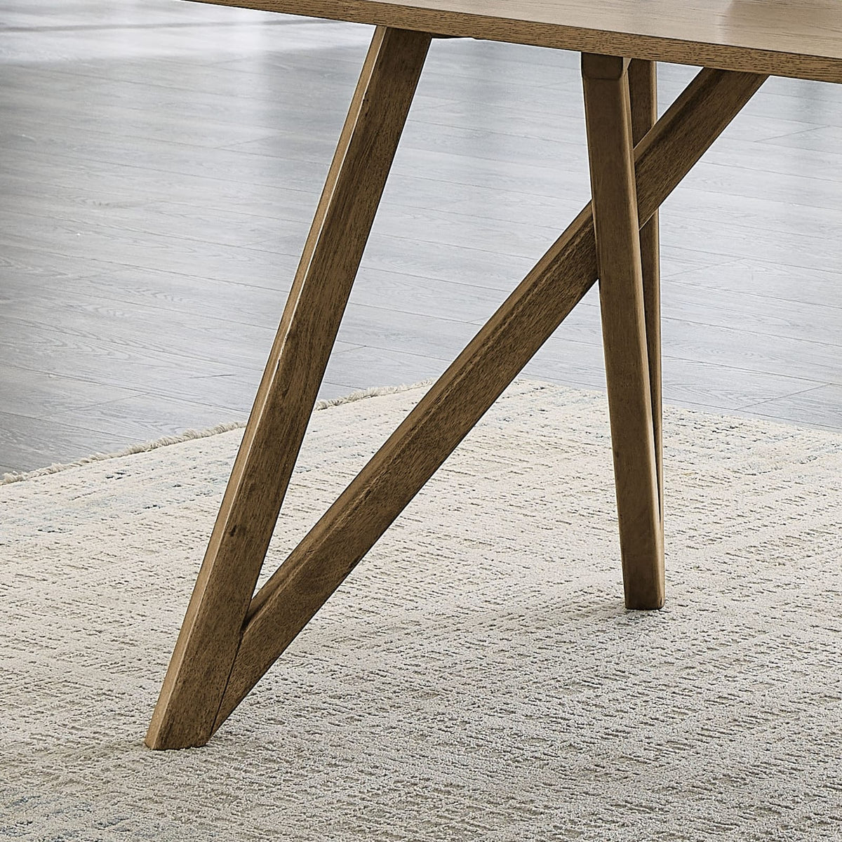 Darla Dining Table - 70" Walnut Oak Geometric Cross Base