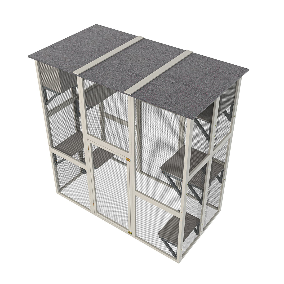 Gray Wooden Outdoor Catio - Large Walk-in Enclosure