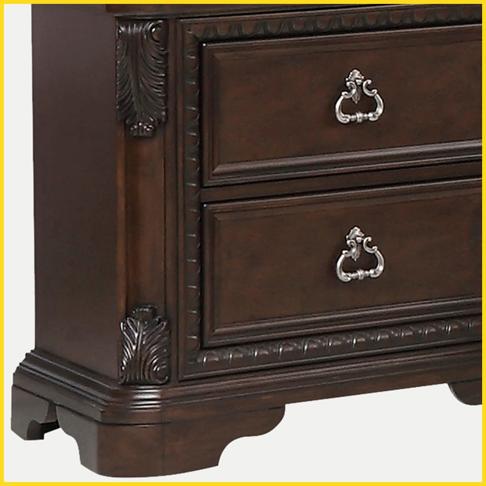 Mahogany Traditional 5 Drawer Chest - Solid Wood Dresser