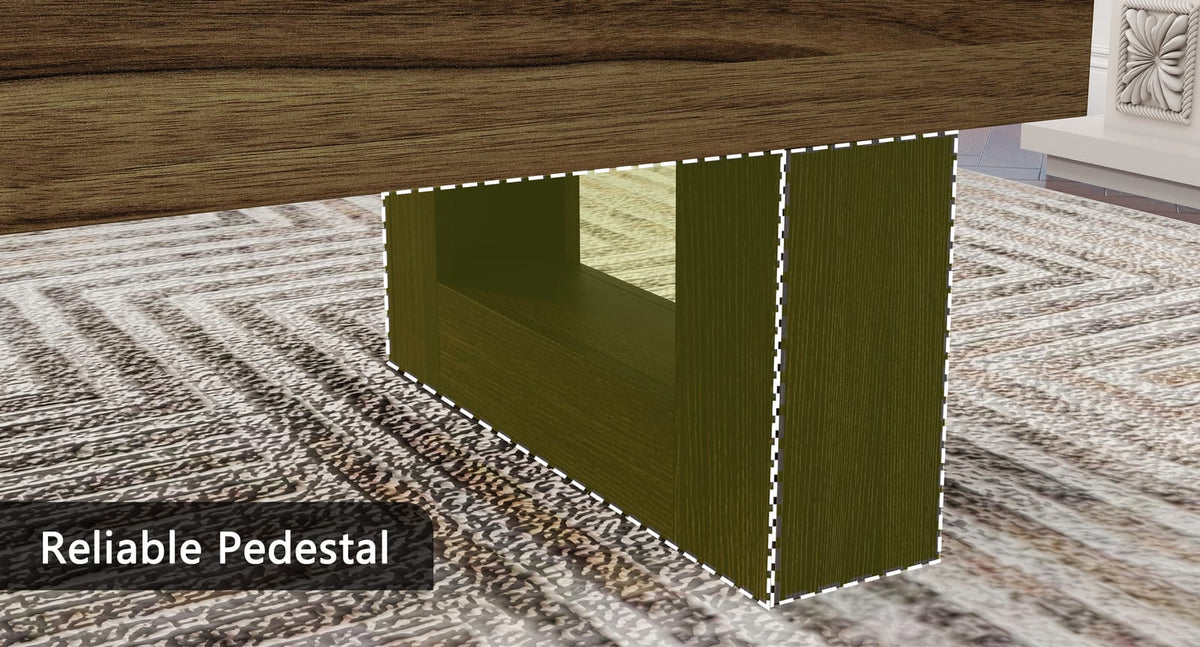 Rustic Brown Farmhouse Coffee Table - 42" Storage Table