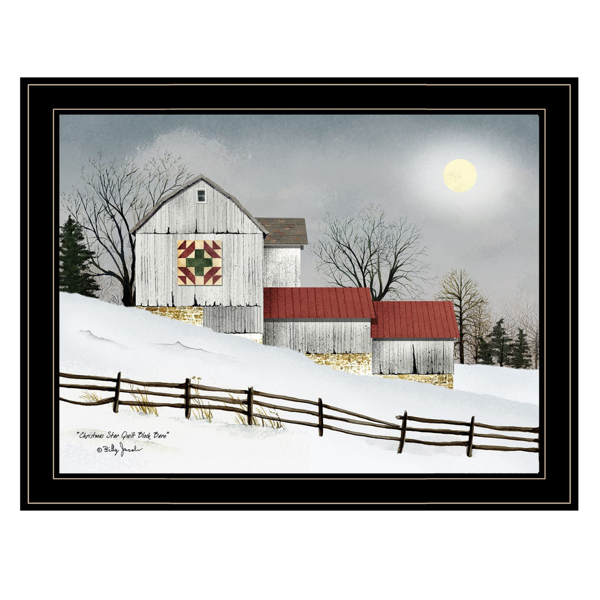 Quilt Block Barn Framed Wall Art - Bedroom Decor
