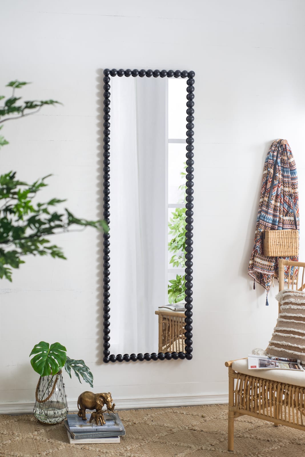 Full Length Black Iron Mirror - 72" Tall