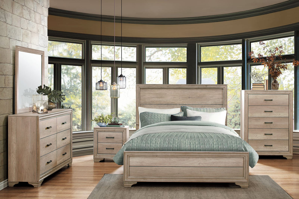 Natural Wood 6 Drawer Dresser - Bedroom Furniture