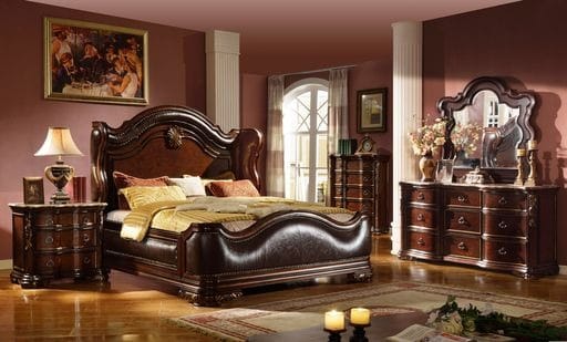 Queen Bed - Dark Walnut Brown - Box Spring Not Required