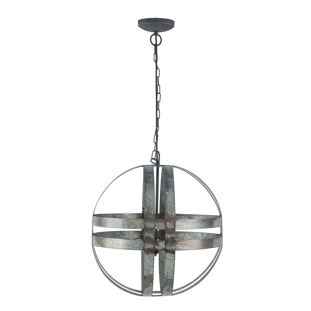 Gray Metal Chandelier - 4 Light Hanging Fixture for Kitchen Dining Room