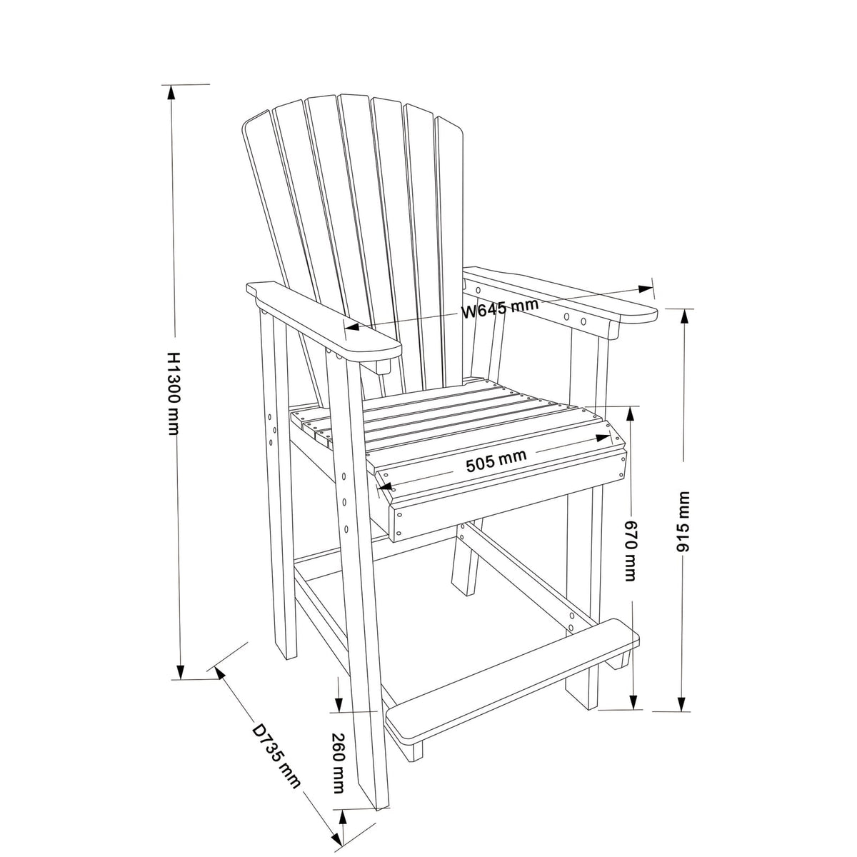 HDPE Patio Seating Set of 2 for Your Garden and Poolside Area