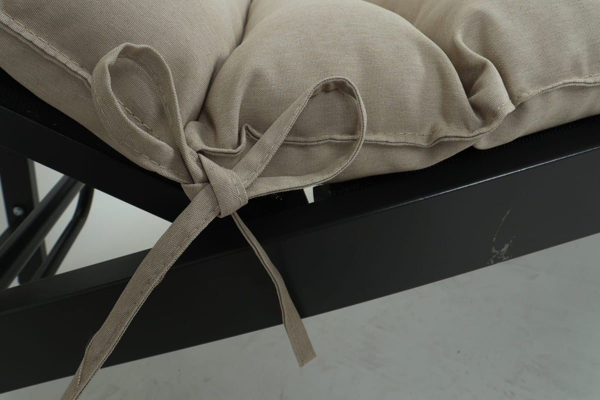 Khaki Polyester Outdoor Lounge Chair Cushion Set 2 Piece