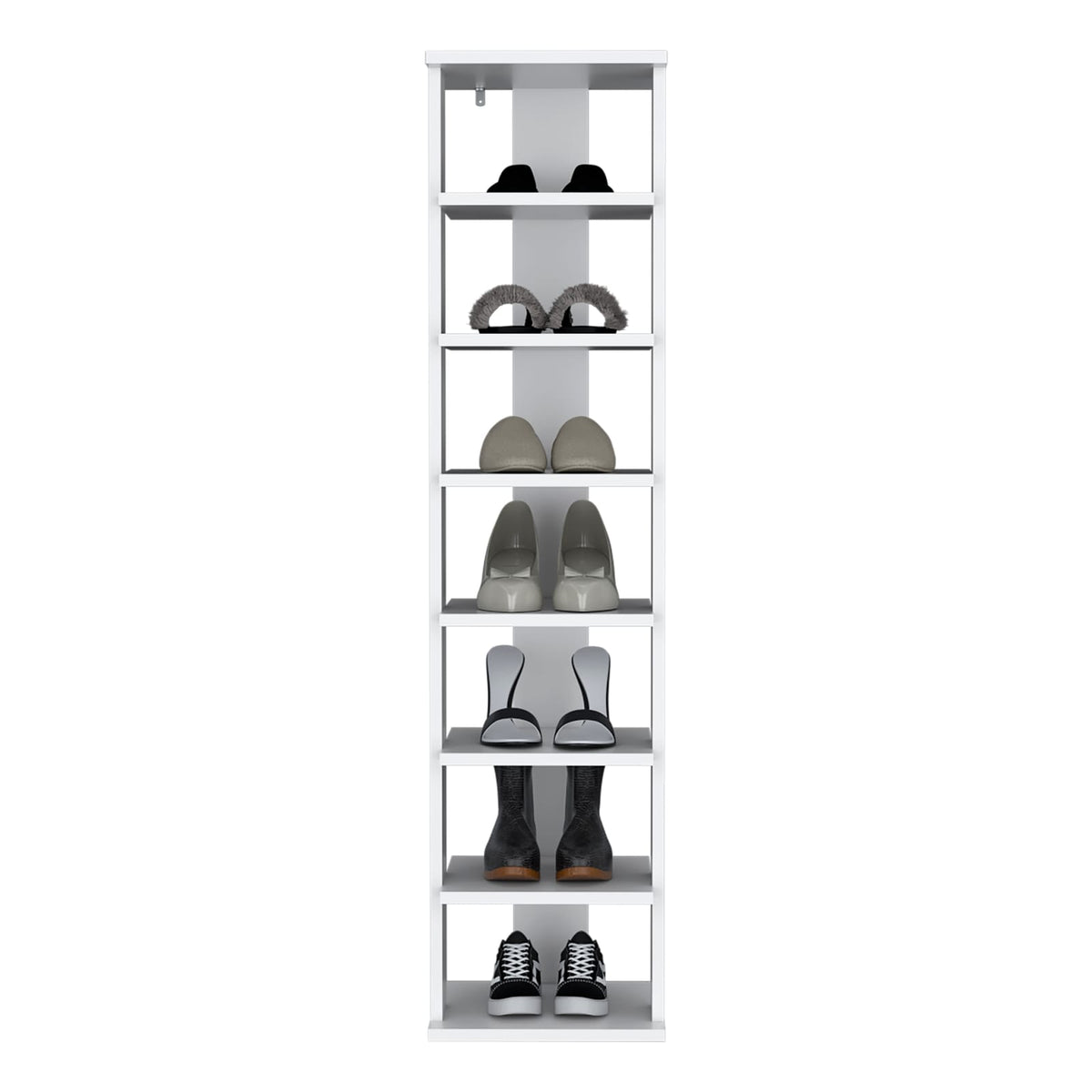 White 7-Shelf Shoe Rack - Small Spaces for Living Room