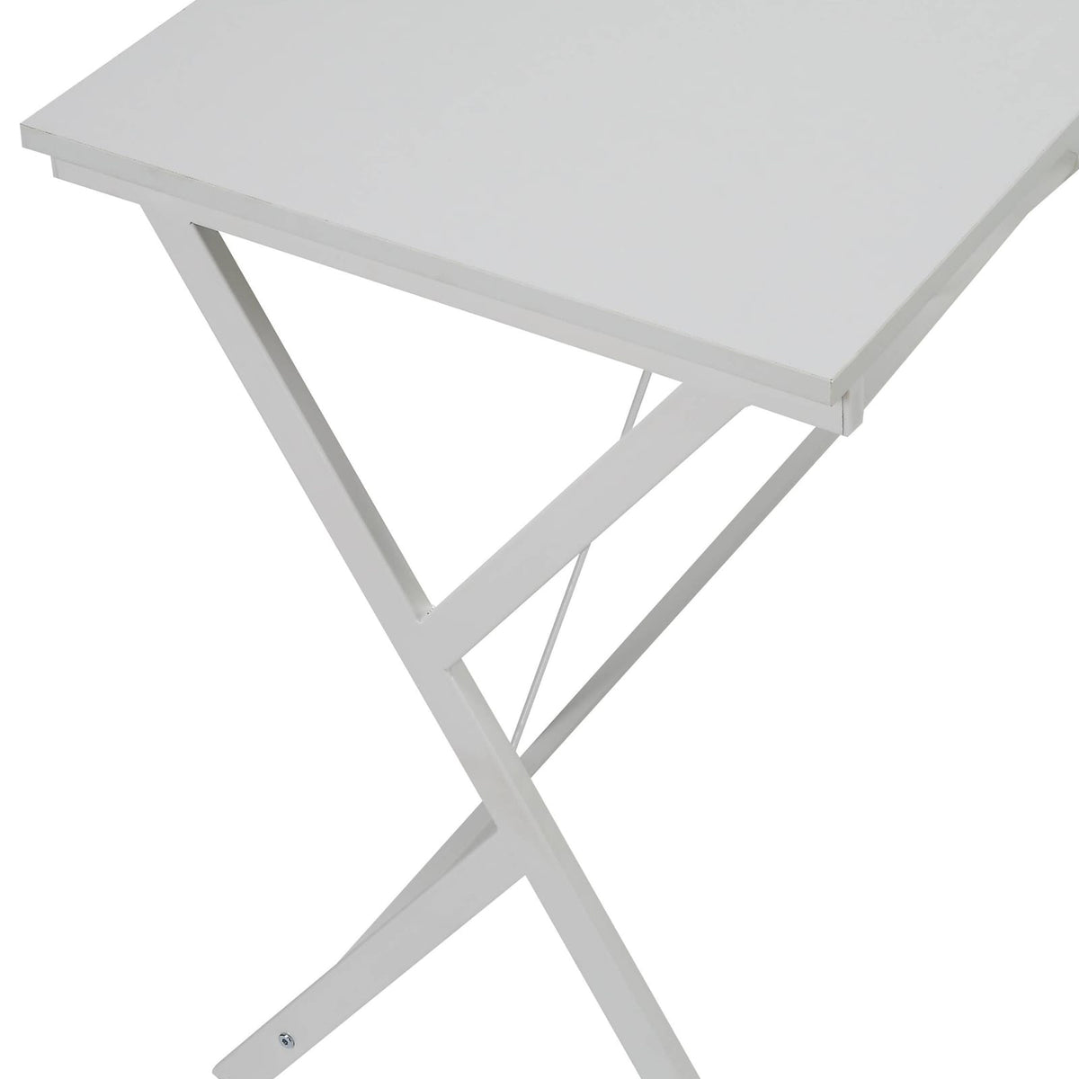 Dazenus White Computer Desk - L-Shaped Office Desk for Home Office