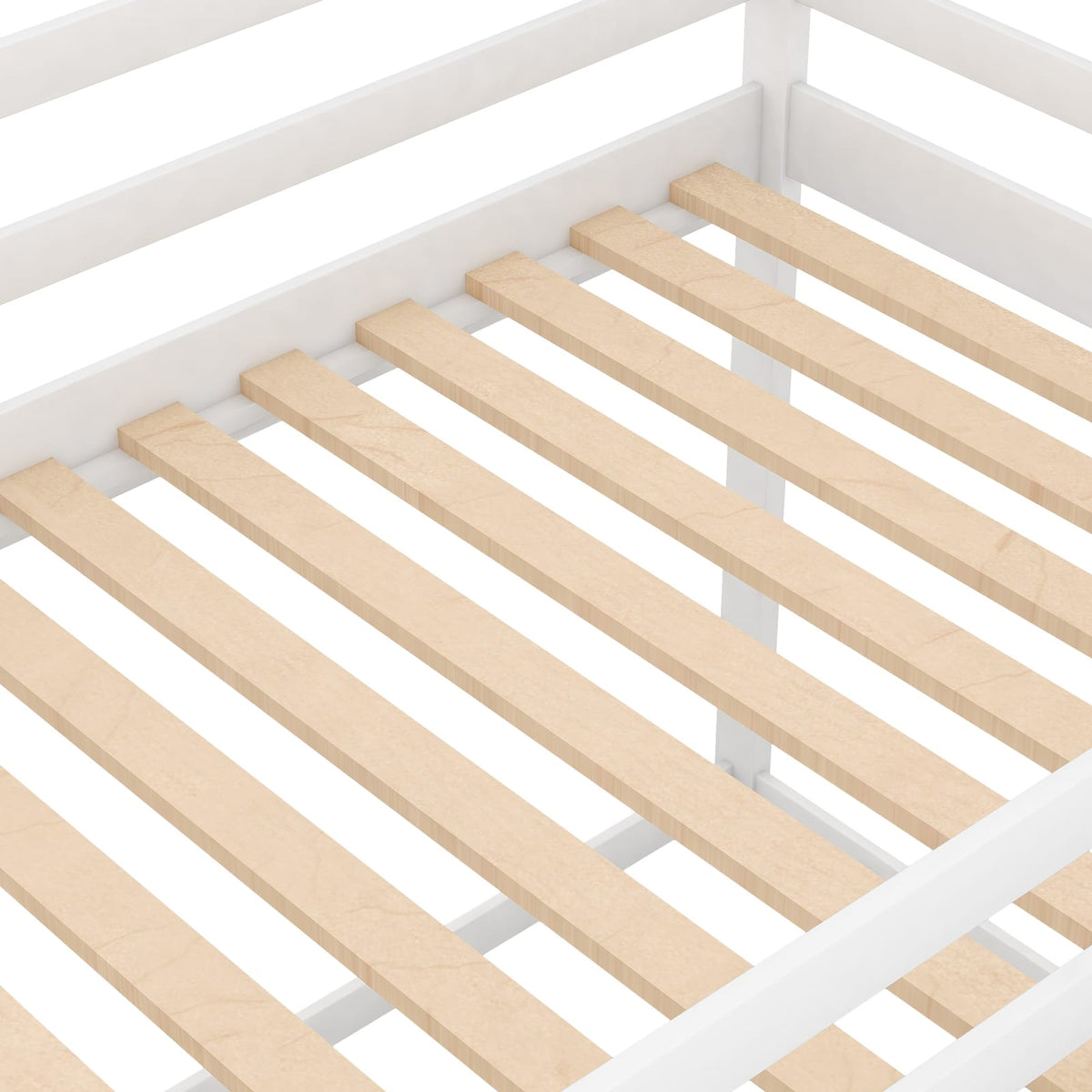 Twin Over Twin Low Bunk Bed - White Pine Frame