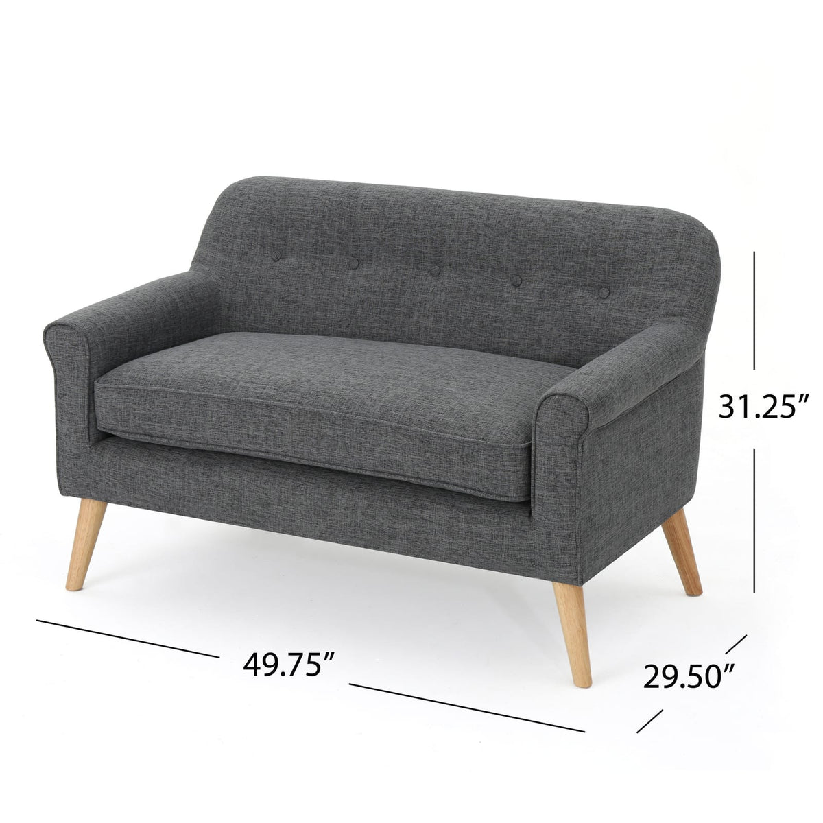 Gray Fabric Loveseat - 50.75" Two Seater