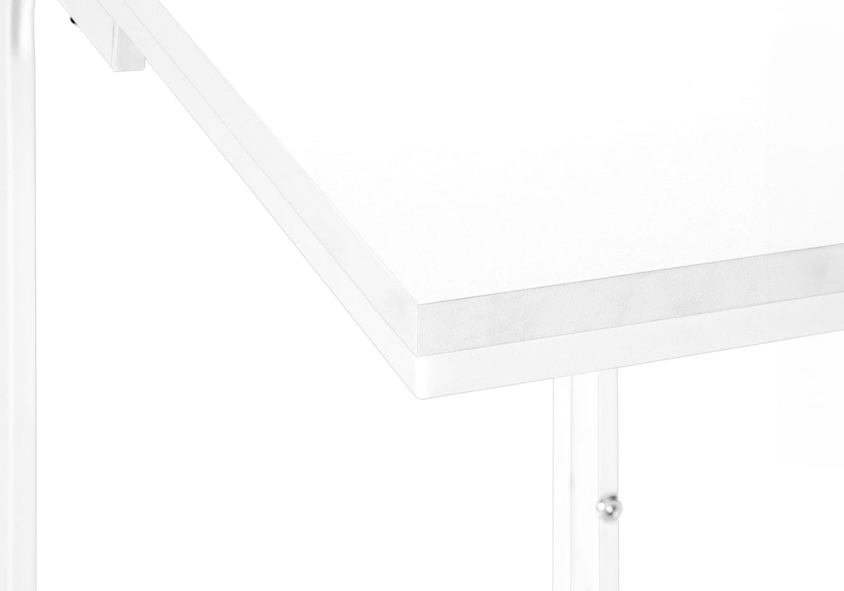 White MDF Bedside Table - 16 Inch Accent Table for Living Room