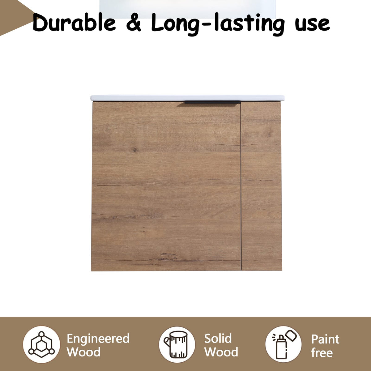 22 Inch Imitative Oak Bathroom Vanity with Sink